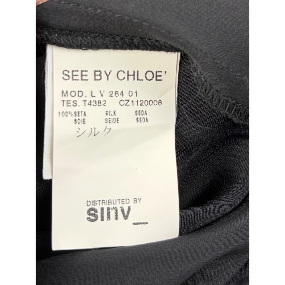 See by Chloé Black‎ Silk Shift Dress with Pockets Size US 2 - Picture 10 of 11